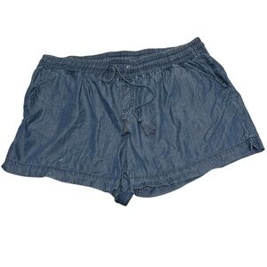 Westbound Women’s Chambray-Like Flowy Blue Shorts size 3X